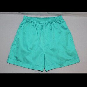Vintage Russ Togs Women's Shorts Aqua Green High Waisted Shorts w/ Elastic Waist